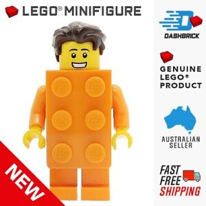 Genuine LEGO® Minifigure™ - Orange Brick Costume Guy [BAM] - BRAND NEW - Limited