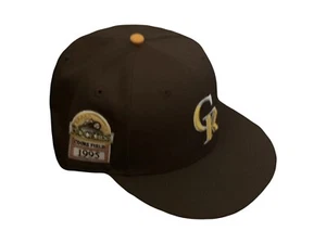 7 5/8 Hat Club Exclusive Colorado Rockies 1995 Inaugural Patch Brown Gold - Picture 1 of 4