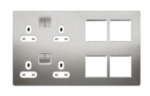 Schneider GU34204DMPWSS Screwless Media Plate 2x 2 Gang + 4x EURO Modules (61) - Picture 1 of 4
