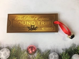 Believe Jingle Bell with Polar Express Ticket Christmas Stocking XMas Gift Santa - Picture 1 of 2
