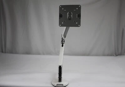 Humanscale M2 White Trim Single Monitor Polished Aluminum Clamp Arm 5-15lbs - Image 1 of 4