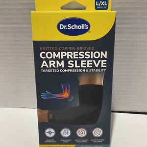 Dr. Scholl's Knitted Copper-Infused Compression Arm Sleeve Medium Support L/XL - Picture 1 of 6