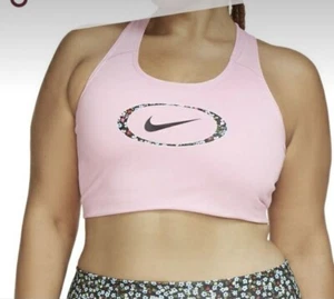 Nuevo con etiquetas Sujetador deportivo Nike talla grande 1X Dri Fit rosa Swoosh soporte medio DA2418-654 - Imagen 1 de 16