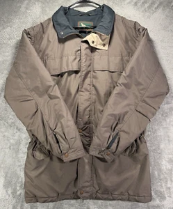 Vintage Field & Stream Jacket Mens XLT Brown Puffer Fleece-Lined Quilted Hunting - Picture 1 of 14