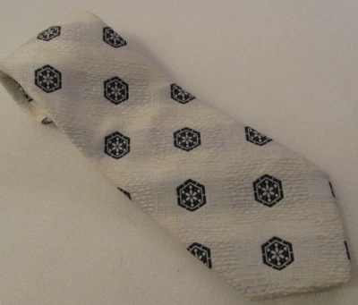 Wemlon by Wembley Tie Mens White Black Snowflake Winter Geometric Vtg 70s MCM - Image 1 of 4