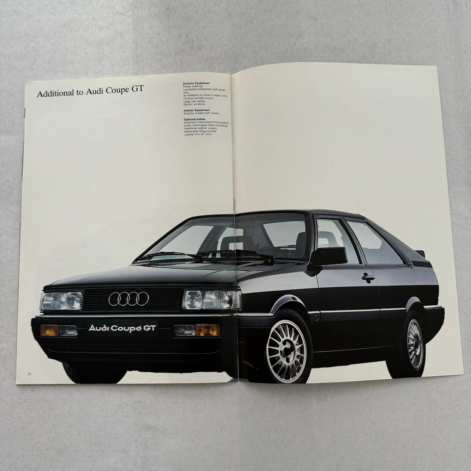 Folleto de ventas Audi cupé catálogo publicidad Audi cupé GT 1985 Foto 1 de 4