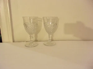 Hobnail inglés transparente vintage 2 Westmoreland 8 oz. Copas de vino - Imagen 1 de 5