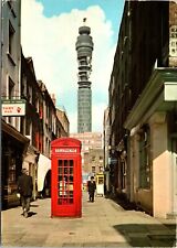 1970 London Post Office Tower Red Phone Booth Toby Ale Sign Chrome Postcard