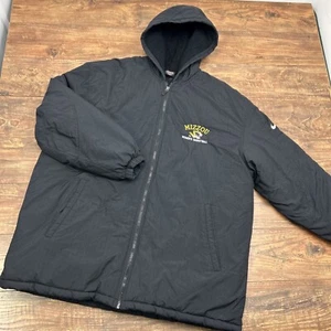 90s VTG Nike Team Mizzou Womens Basketball Coat Nylon Quilted Puffer Jacket Sz L - Picture 1 of 16