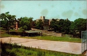 Tulsa Oklahoma St John Vianney School For Girls Tennis Court postcard D824 - Picture 1 of 2