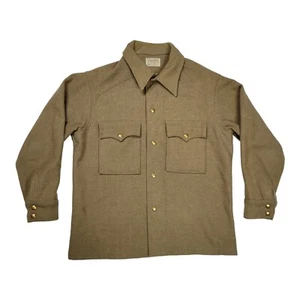 Vtg 1970's Pendleton High Grade Western Wear Wool Jacket Men's Size Large Brown - Picture 1 of 9