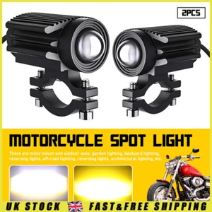 Pair 100W Motorcycle Headlight Fog Lights Led Auxiliary Driving Light Spotlight - Picture 1 of 10
