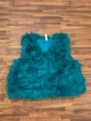 Xhilaration Kids Vest Faux Fur Sleeveless Green Size 7/8 M - Image 1 of 4