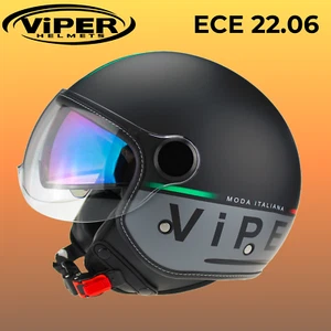 Jethelm Motorradhelm Rollerhelm Leder Fahrer Rennfahrer ECE2206 RSV19 Forza Schw - Bild 1 von 9