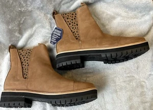 TOMS Womens Dakota Boots Sz 8 Water Resistant Brown Oiled Nubuck Cheetah NWT - Picture 1 of 10