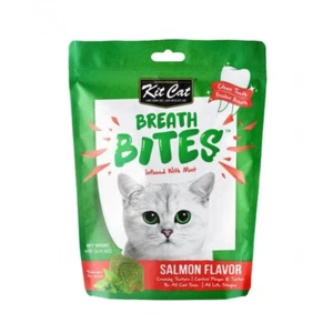 Kit Cat Breath Bites Salmon Flavor Cat Treats 60g-Infused with Mint Clean Teeth - Picture 1 of 1