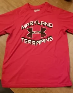 Maryland Terrapins Under Armour UA Heatgear Loose Youth YLG Tee Shirt EUC Fr Shp - Picture 1 of 3