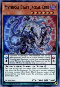 Yugioh INCH-EN048 Mythical Beast Jackal King Super Rare 1ère édition NM - Photo 1/1