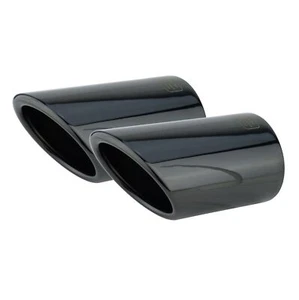 2 Auspuffblende Edelstahl Schwarz für Audi A4 B8 A5 8T Q5 8R Auspuff Blenden - Bild 1 von 7