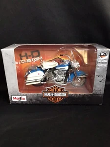 Harley Davidson Motorcycle 1966 FLH Electra Glide Maisto 1:18 H-D Custom 44 Blue - Picture 1 of 5