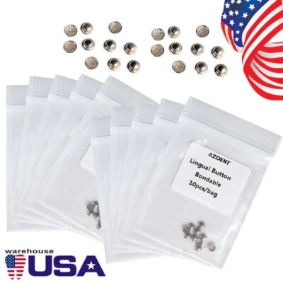 Botones linguales de ortodoncia dental Metal adherible redondo monobloque  - Image 1 of 4