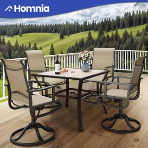 37" Square Patio Outdoor Dining Picnic Coffee Table Lawn w/ 1.57" Umbrella Hole - Picture 1 of 11