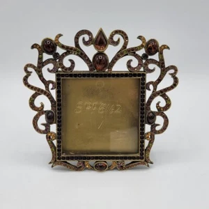 Jay Strongwater Mini Square Jeweled Easel Back Frame 4"x 4" A Scarce Item - Picture 1 of 12