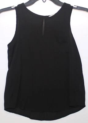 Camiseta sin mangas Soprano Niñas Bolsillo Camiseta Sin mangas Transparente Llave Agujero Trasero Negra Pequeña 7/8 Foto 1 de 4