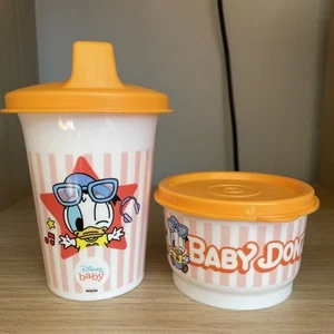 Tupperware Kinderbecher Donald 200 Ml & Döschen 110 Ml Disney orange Neu - Bild 1 von 2