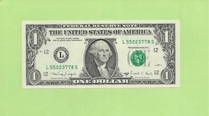1988A ..UNCIRC $1  L 5502 3778 S  .... 1988A  $1  L-S       NICE NOTE        FRN - Picture 1 of 2