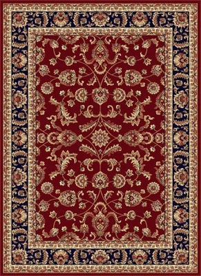 Tapete de área oriental Red Scrolls Vines folhas orientais tapete persa com borda - Imagem 1 de 3