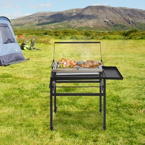Holzkohle Flip Grill für Outdoor Camping Tragbarer Grill Holzkohle BBQ Grill USA - Bild 1 von 21