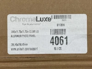 ChromaLuxe 4061 Photo Panels 11.75x11.75" Qt 10, Clear Matte Alum. Radius Corner - Picture 1 of 5