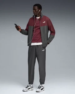 Tuta Intera Completa Tracksuit UOMO Puma Woven Colorblock Grigio Amaranto - Foto 1 di 11