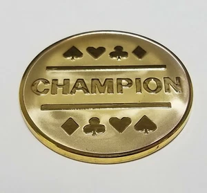 Moneda Campeón Chapada en Oro / Gran Trofeo / Protector de Tarjeta Perfecto / Premio Liga - Imagen 1 de 7