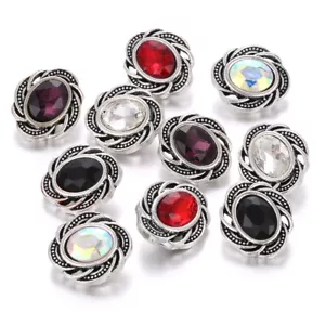 10pcs Mixed Oval Chunk Charm Snap Button Fit 12mm Drill Snap Jewelry - Picture 1 of 8