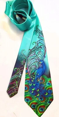 L@@K! Corbata Steampunk personalizada verde azulado hermosos azules y verdes Foto 1 de 2