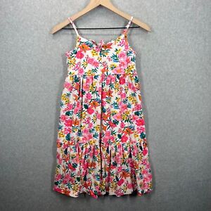 Crewcuts J Crew Girls Multicolored Tropical Floral Cotton Dress Size Large EUC