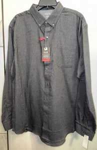 NWT Men's Van Heusen Black Button Down Shirt Size XL - Picture 1 of 4