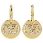 Valentino Logo Signature Crystal Pave Round Hoop Earrings Gold Ww2j0i67 Ycw-Mh5