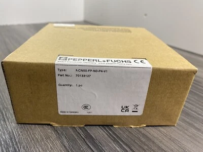 New Sealed Pepperl + Fuchs NCN50-FP-N0-P4-V1 Non-Flush 50MM Inductive Sensor USA - Image 1 of 4