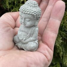 Cement Buddha Statue Small Outdoor Concrete Garden 2.5" Stone Yard Zen Ornament