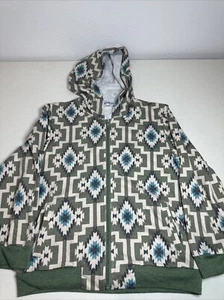 Caboosekids Girls Size 10 Zip Up Hoodie Jacket Aztec Print Pockets - Picture 1 of 6