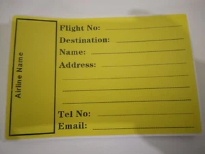 Reise/Urlaub Gepäck Passagier Adresse/ Flug Information Etikett Aufkleber Fracht - Bild 1 von 3