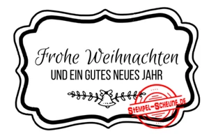 Stempel-Scheune Gummistempel 131 Label Frohe Weihnachten Merry Christmas Glocke - Bild 1 von 3