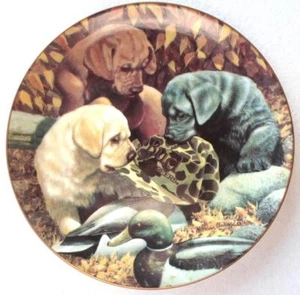 BUDWEISER BEER HUNTING DOGS PLATE Vintage Mans Best Friend Collectible FREE SHIP - Picture 1 of 1