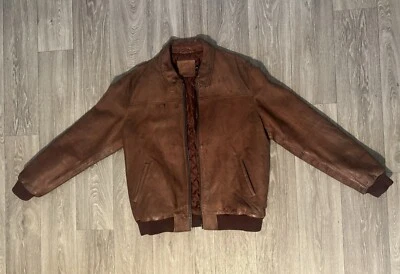 ASOS Brown Leather Bomber Jacket - Image 1 of 4