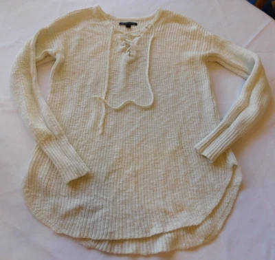 American Eagle Para Mujer Junior Talla XS xpequeña Manga Larga Suéter Camisa Off Whi Foto 1 de 4