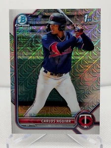 Carlos Aguiar 1st Mojo Refractor 2022 Bowman Chrome #BCP-1 Minnesota Twins  - Imagen 1 de 2