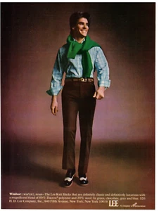 1972 Lee Men's Clothing Vintage Magazine Ad Preppy Guy Windsor Lee Knit Slacks - Picture 1 of 1